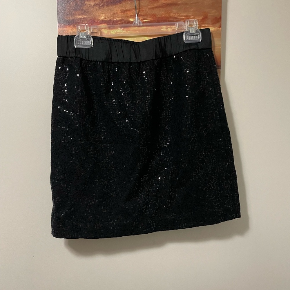 Loft black sequin wool skirt nwt shimmer
